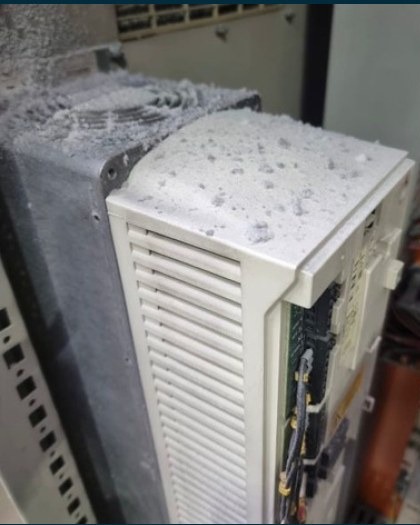 Variador de frequência antes da limpeza LiveCleaning
