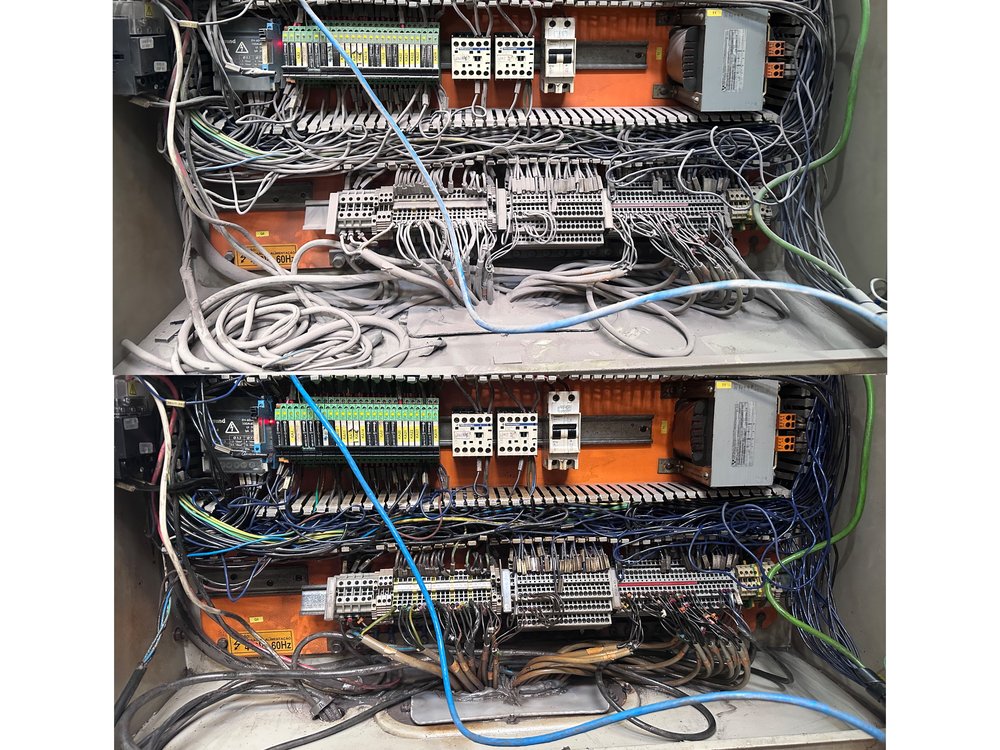 Painel de bornes e relés