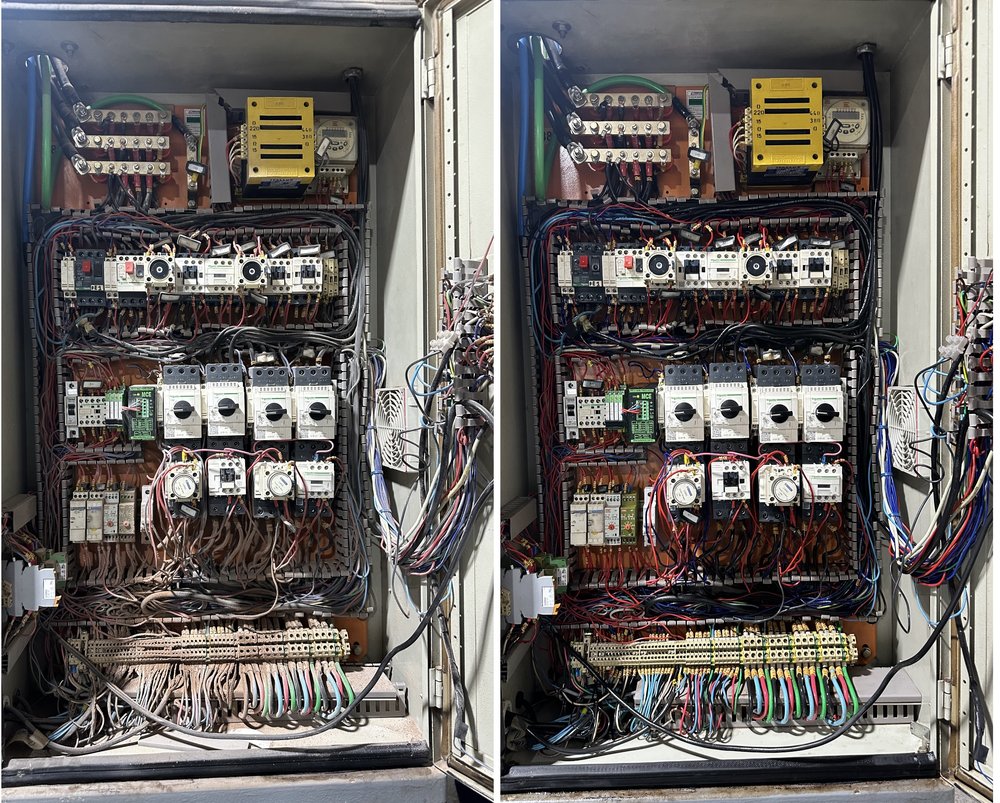 Quadro de relés de controlo